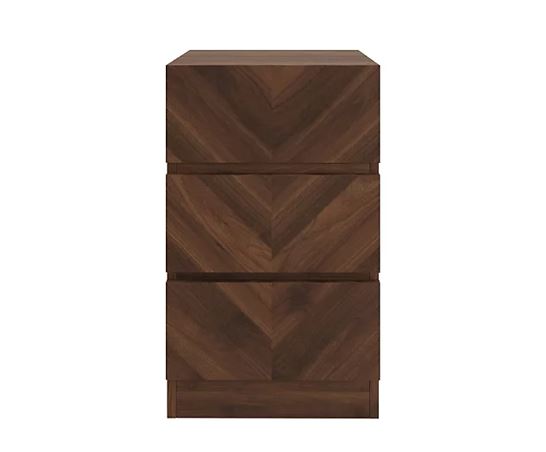 Catania 3 Drawer Bedside Table Royal Walnut