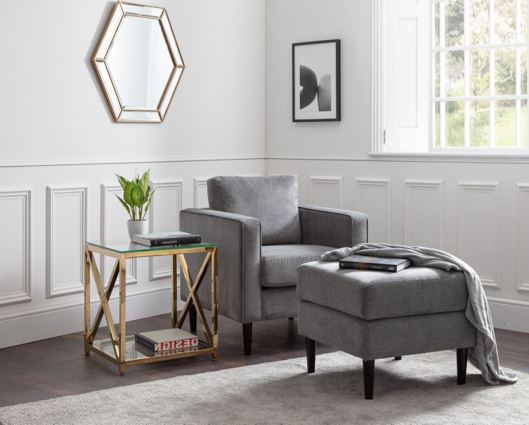 HAYWARD CHAIR - DARK GREY CHENILLE FABRIC