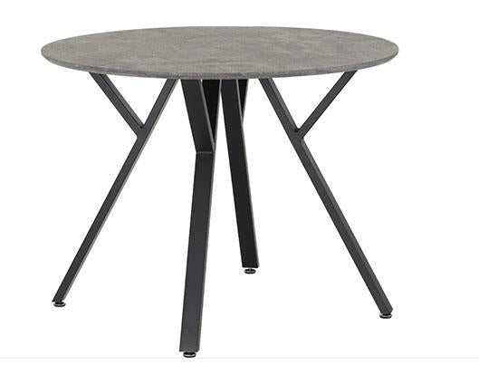 ATHENS ROUND & LUKAS DINING SET (X4 CHAIRS) - CONCRETE/EMERALD GREEN VELVET