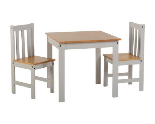 Ludlow 1+2 Dining Set - Grey/Oak Lacquer