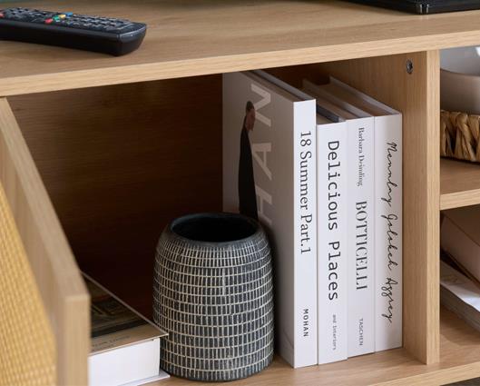 Croxley Rattan Large TV Unit - Oak