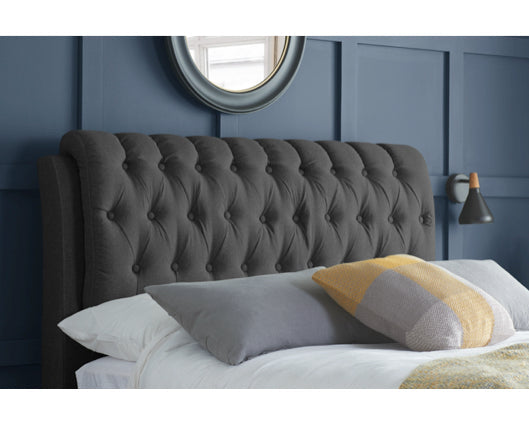 Valentino King Bed - Charcoal
