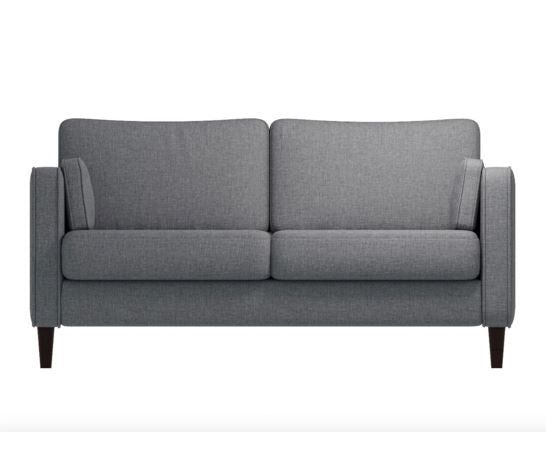 2 Seater Cushion Back Light Grey Sofa