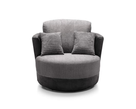 Dino Swivel Chair- Black & Charcoal