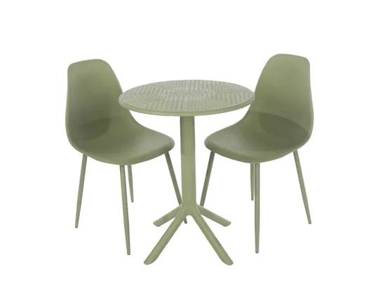 3 piece Cala bistro table & 2 chair set outdoor grade, moss green