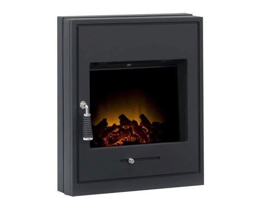Adam Oslo Electric Inset Stove in Black with Remote Control
