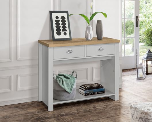 Highgate 2 Drawer Console Table-Grey