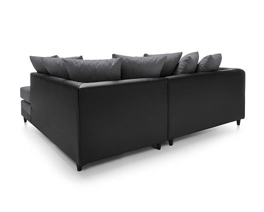 Dylan Right Hand Facing Corner Sofa-Black & Charcoal