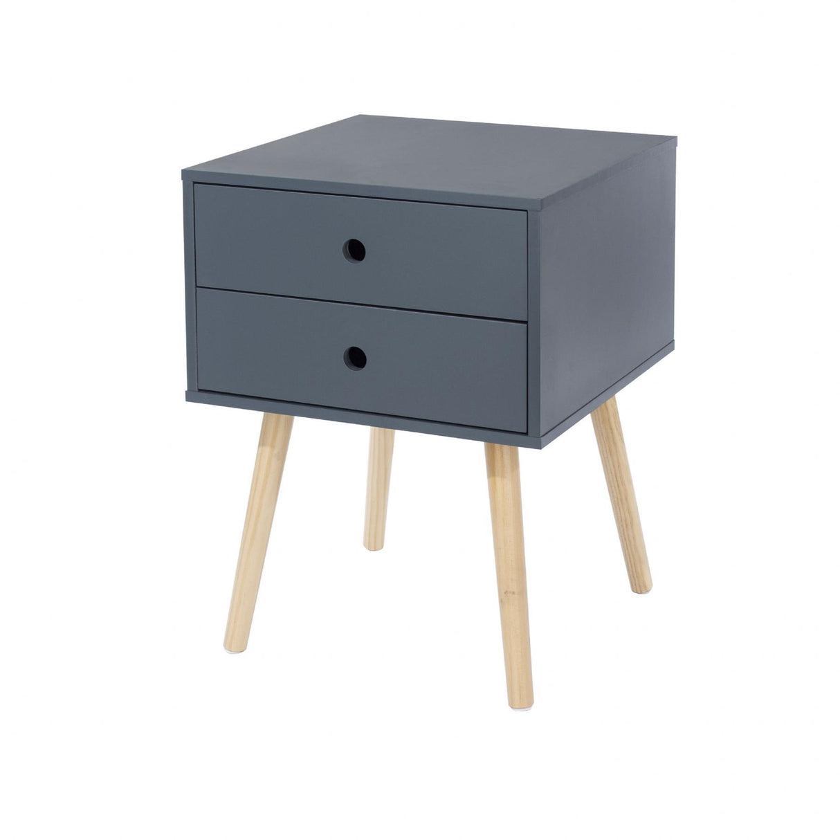 Scandia 2 Drawer Bedside Cabinet-Midnight Blue