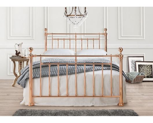 Alexander Rose King Size Bed Frame-Rose Gold