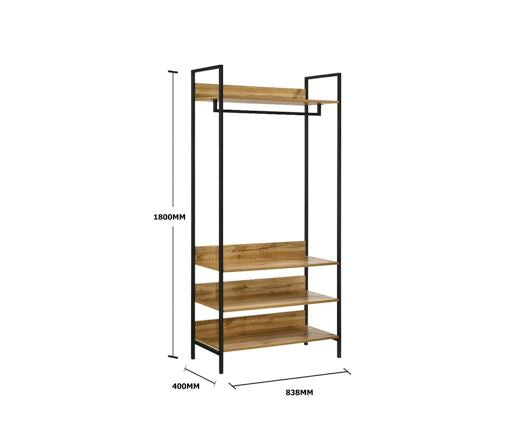 Zahra Open Wardrobe with 4 Shelves