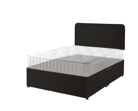 Malaga Faux Leather Divan Base Black - 4ft 6 Double