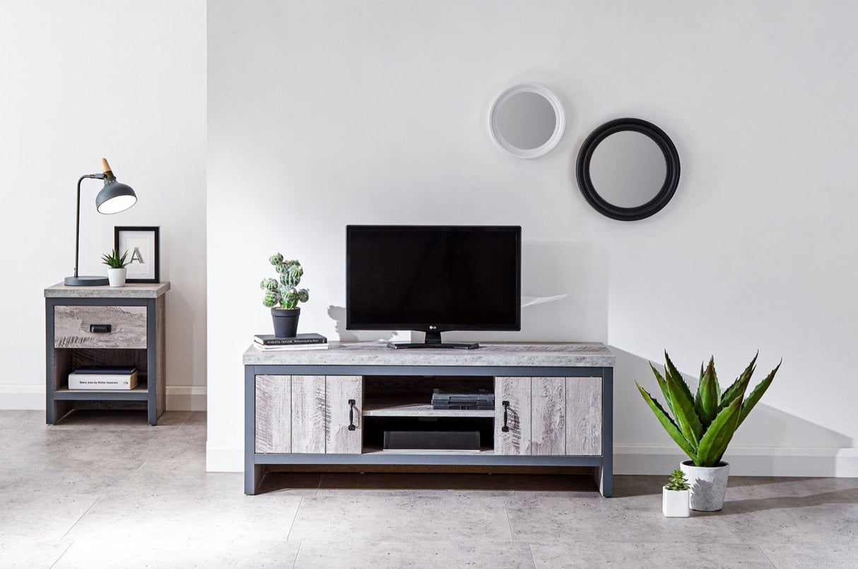 Boston 2 door tv unit grey