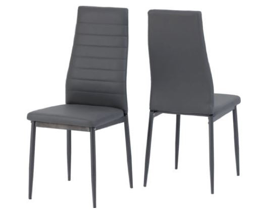 Abbey Chair - Grey Faux Leather