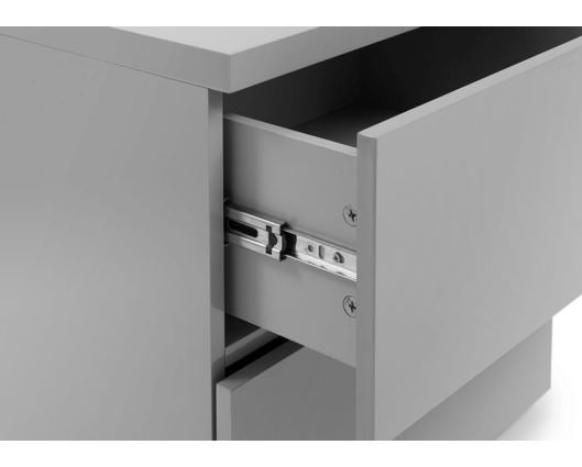 MONACO 2 DRW BEDSIDE - GREY GLOSS