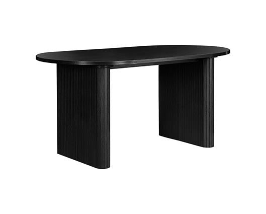 Axel Oval Fluted Dining Table - Black