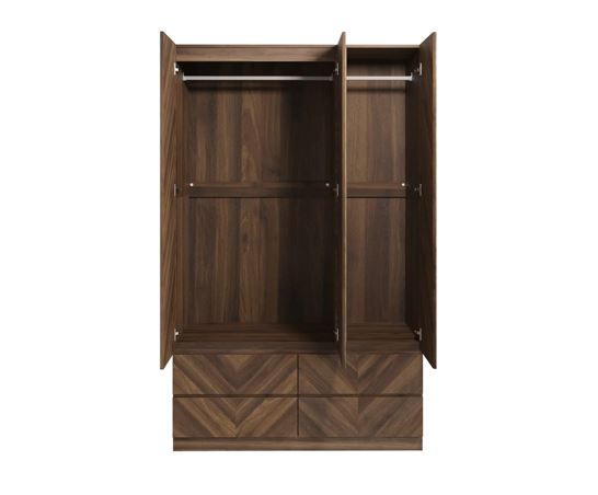 Catania 3 Door 4 Drawer Wardrobe Royal Walnut