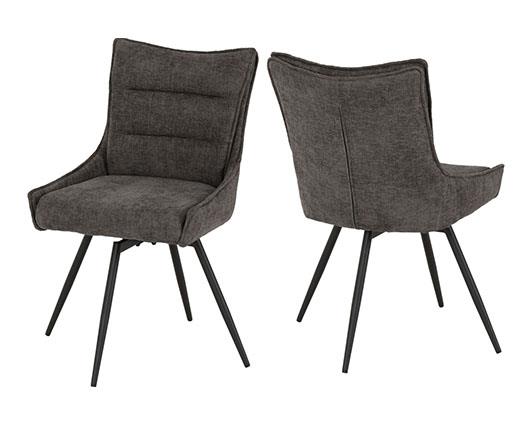 LEWIS SWIVEL DINING CHAIR (X2 PER BOX) - GREY FABRIC