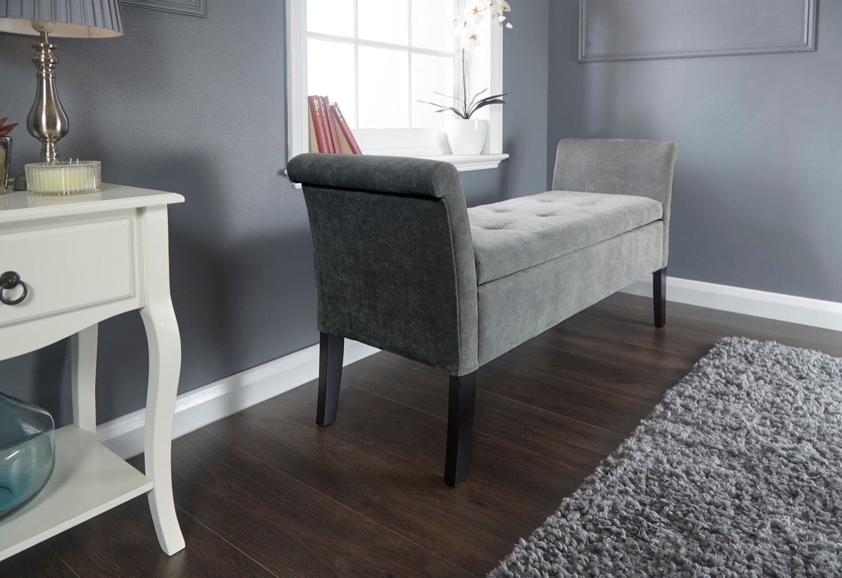 Balmoral window seat grey chenille