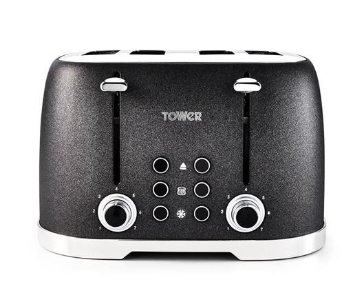 Tower Glitz 4 Slice Toaster Black