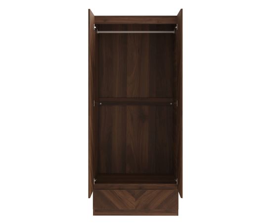 Catania 2 Door 1 Drawer Wardrobe Royal Walnut