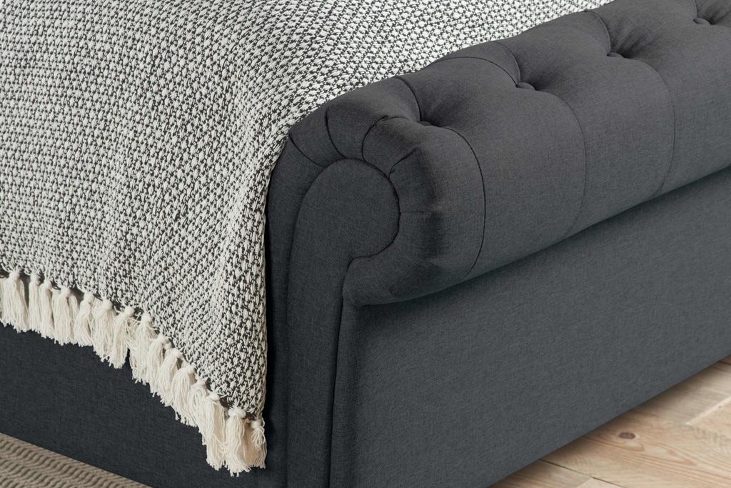 Castello Double Side Ottoman Bed - Charcoal