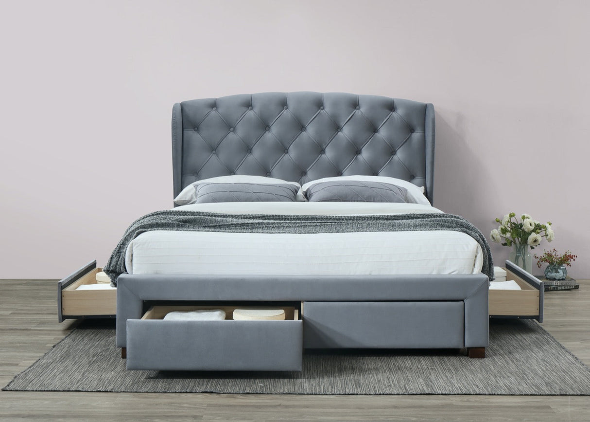 Hope Storage King Bed - Grey
