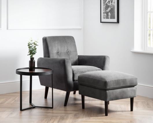 Monza Chair in Dark Grey Velvet