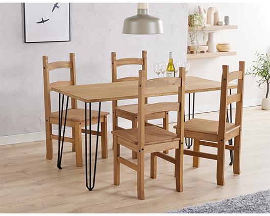 Augusta large dining table + 4 chair Set, 1xAGTB3 + 2xCR105(pairs)