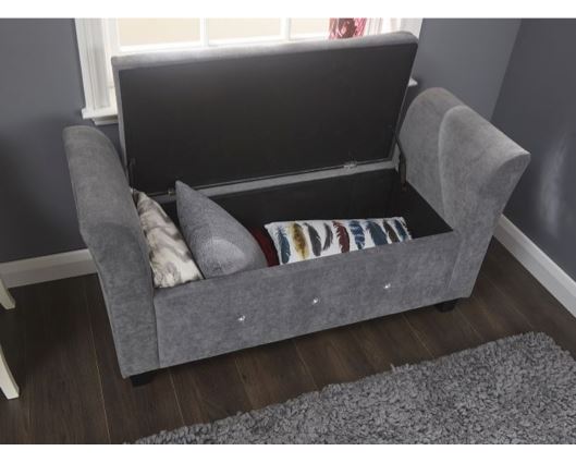 Verona diamante window seat grey chenille
