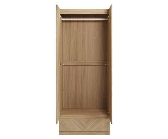 Catania 2 Door 1 Drawer Wardrobe Euro Oak