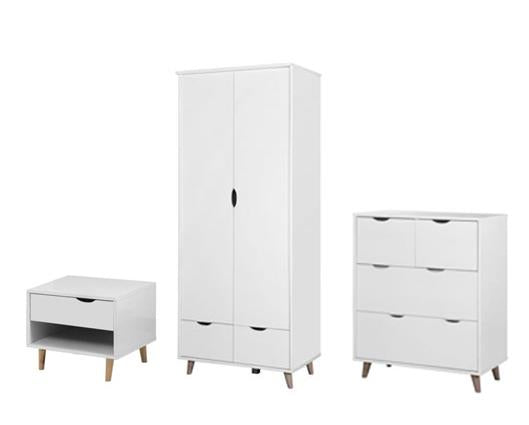 Pexton 3 Piece Bedroom Set 2+2 Drawer