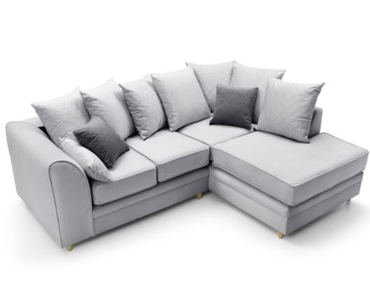 Chicago Right Hand Facing Corner Sofa-Light Grey