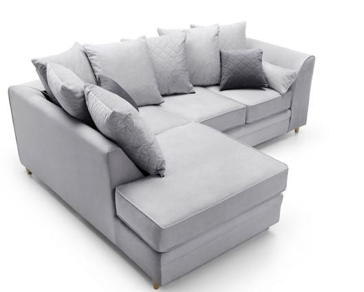 Chicago Left Hand Facing Corner Sofa-Light Grey