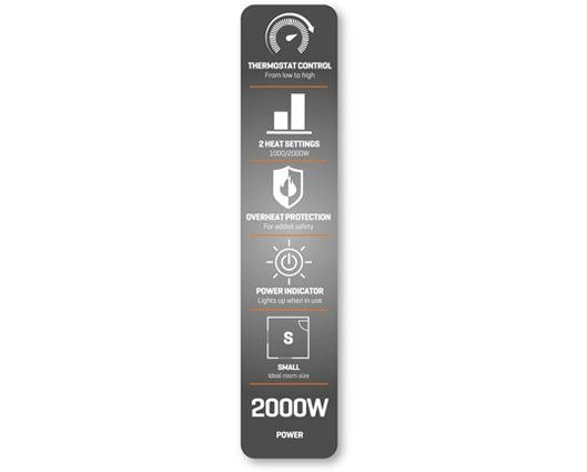 Daewoo 2000W White 9 Fin Oil Filled Radiator