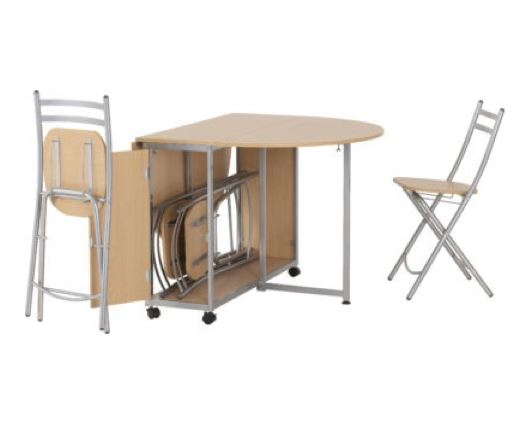 Budget Butterfly Dining Set - Beech/Silver