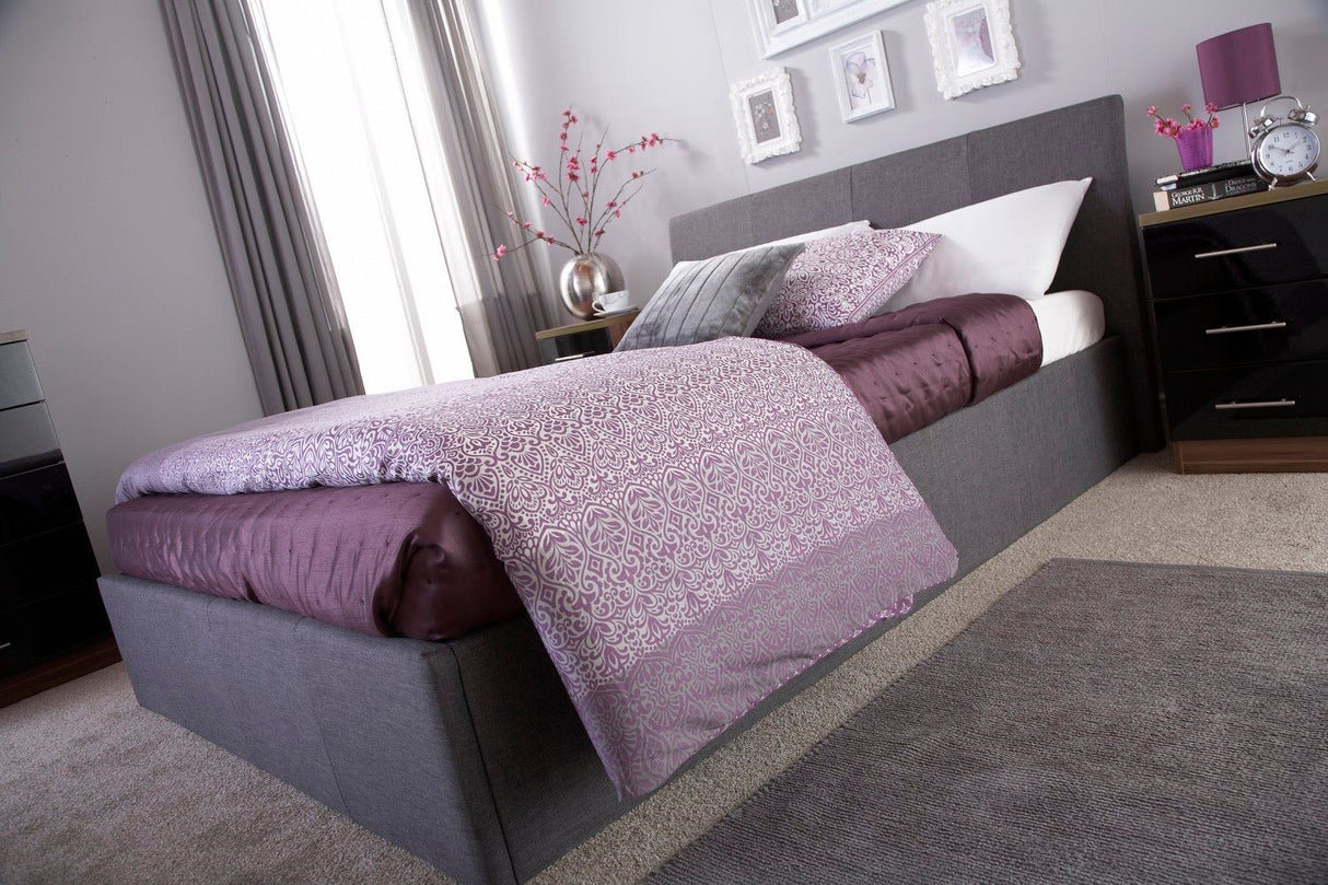 Ascot 150cm ottoman grey fabric