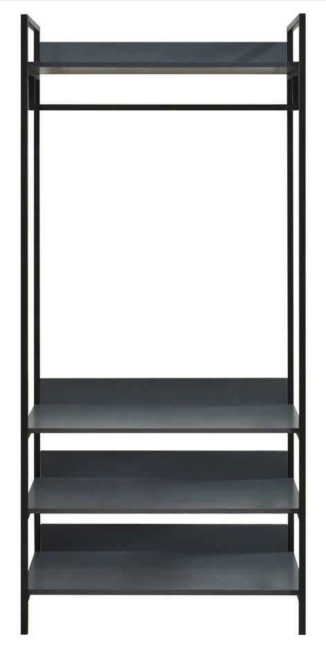 Alva Open Wardrobe 4 Shelves - Dark Grey