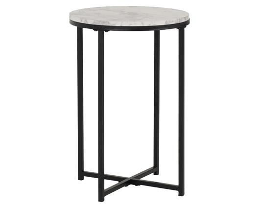 DALLAS SIDE TABLE - MARBLE/BLACK
