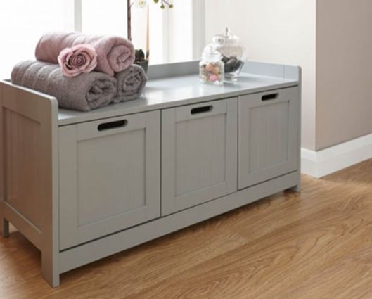 Colonial 3 door storage unit grey