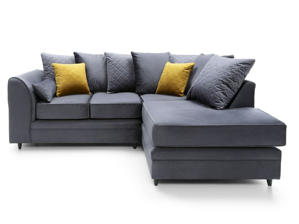 Chicago Right Hand Facing Corner Sofa-Dark Grey