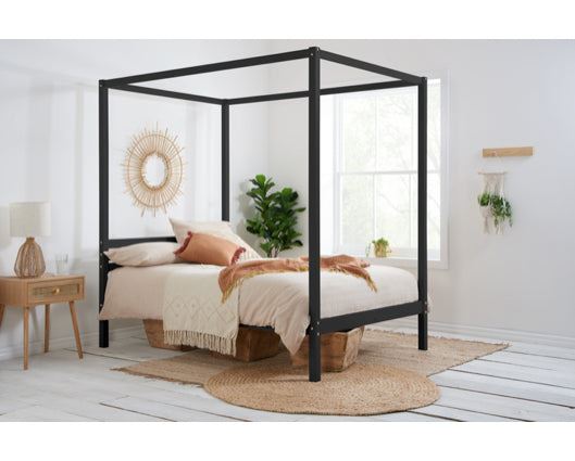 Mercia Four Poster Double Bed - Black