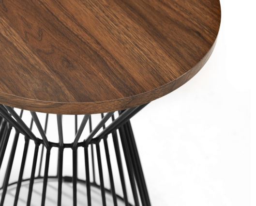 JERSEY ROUND WIRE LAMP TABLE - WALNUT