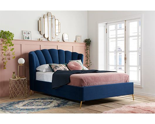 Lottie King Ottoman Bed - Midnight Blue