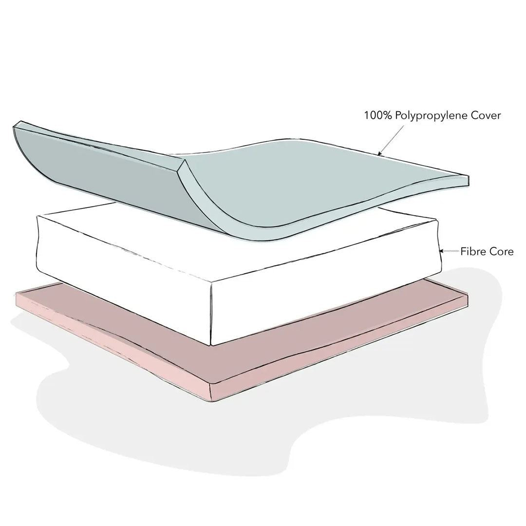 Bantam Space Saver Cot & Fibre Mattress-Warm Grey