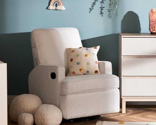 Madison Swivel Glider Recliner Chair - Boucl� Style