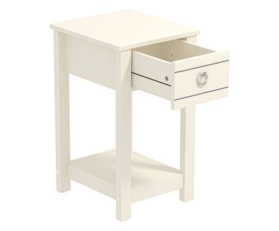 Clovelly 1 Drawer Bedside Table Ivory
