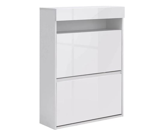 Galicia Wall Hanging Two Tier Shoe Cabinet White