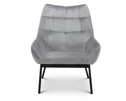 LUCERNE VELVET CHAIR - GREY