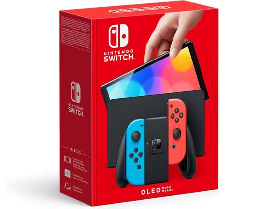 Nintendo Switch OLED Neon Console with Orzly Protective Carry Case